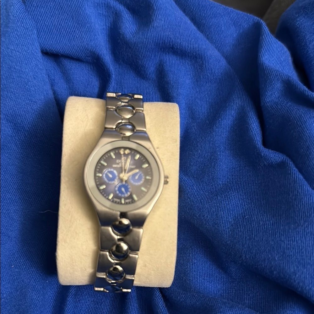 Denacci Silver Watch with Blue Dial